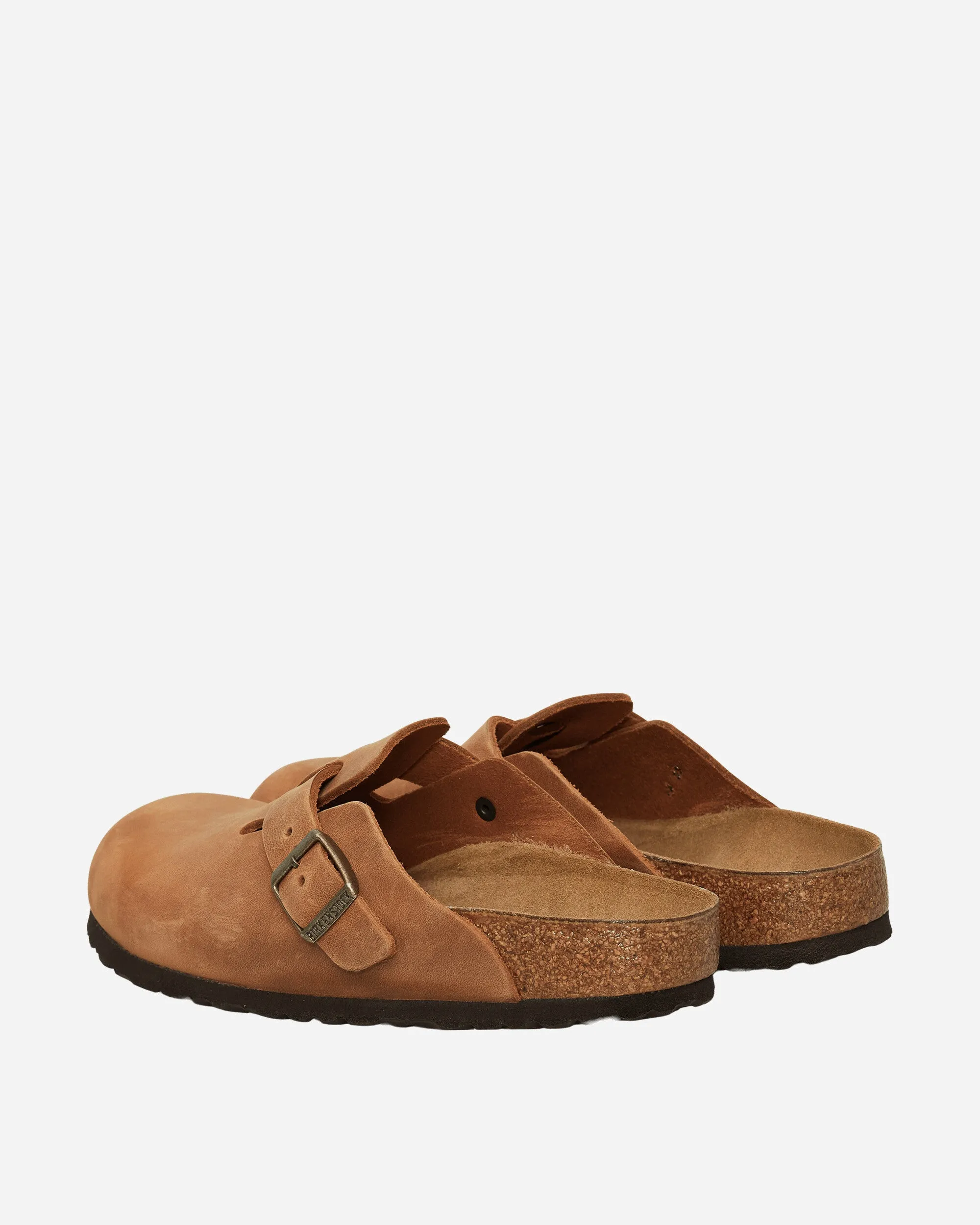 Boston Geölte Ledersandalen Cognac