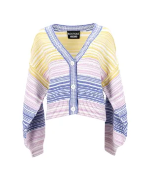 Boutique Moschino Streifen-Cardigan in mehrfarbiger Baumwolle