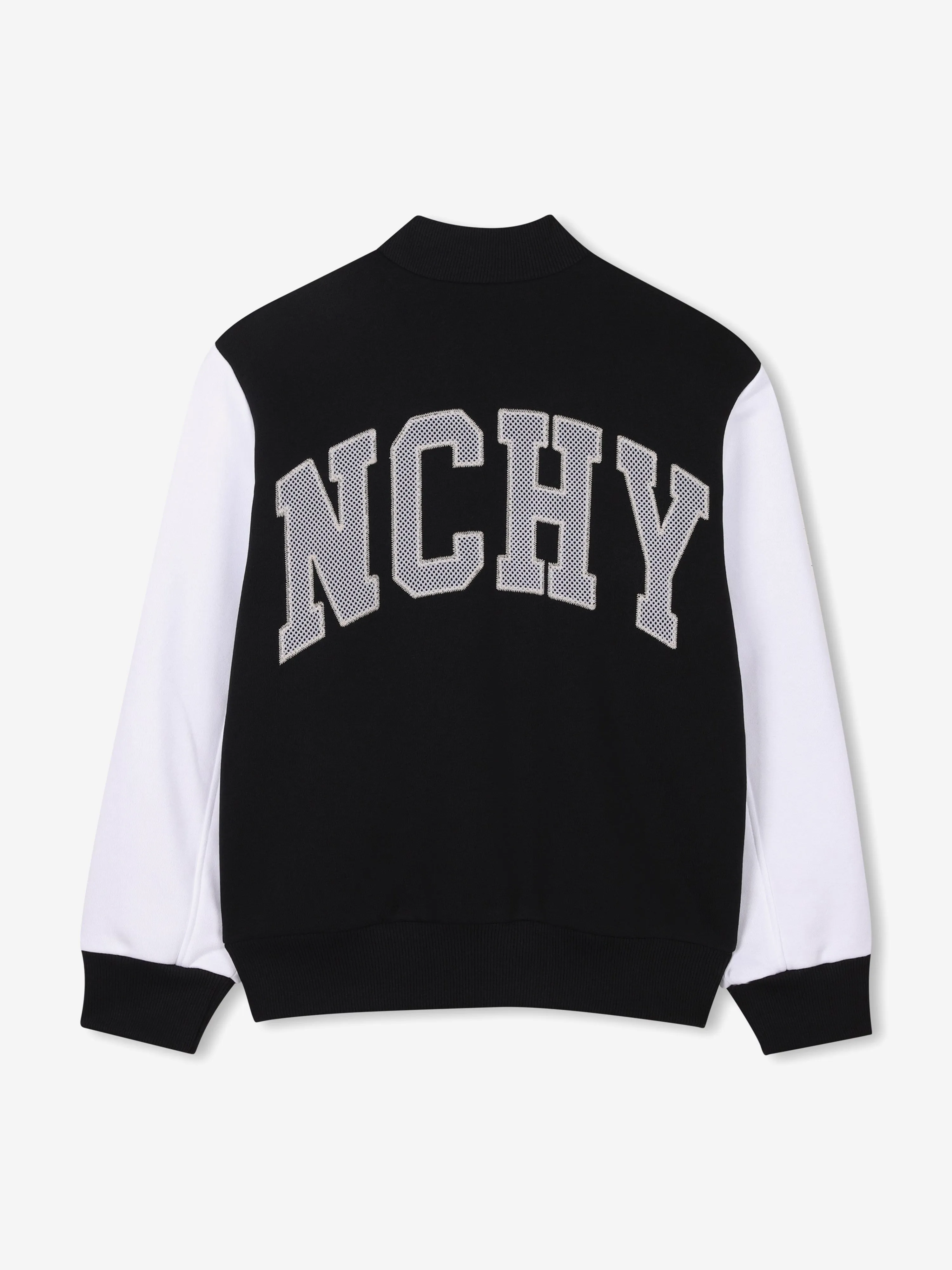 Jungen Fleece Varsity Bomberjacke in Schwarz