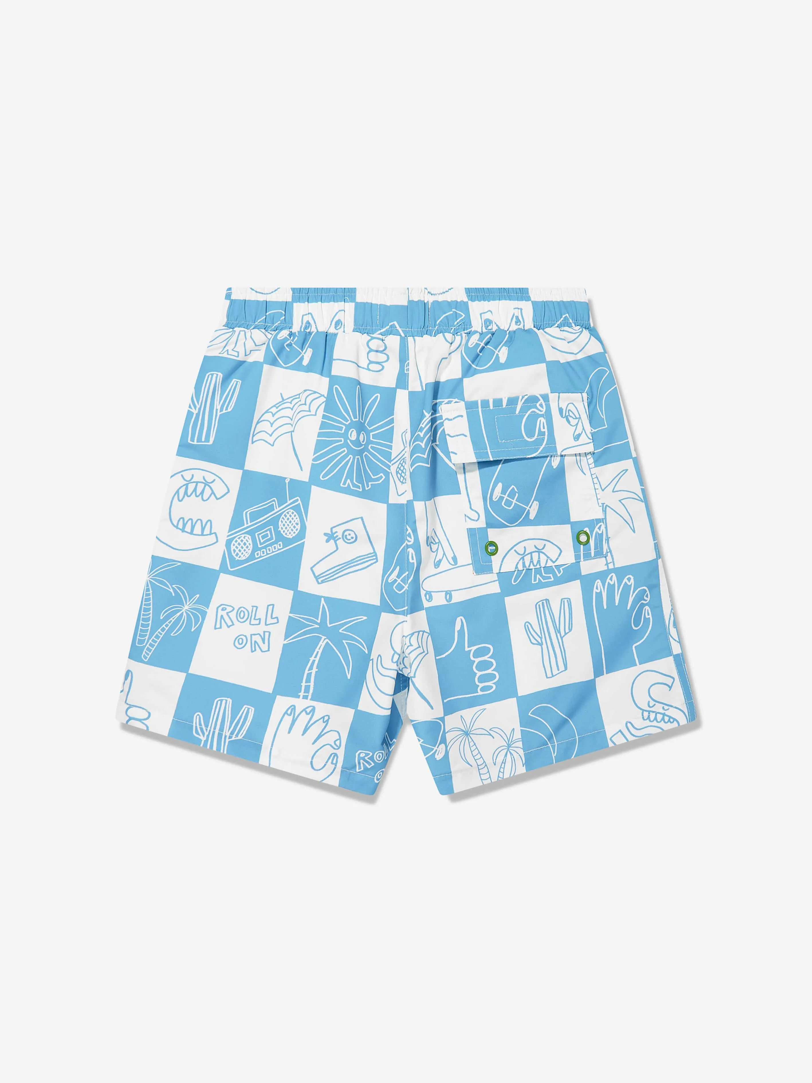 Badehorts für Jungen mit Logo in Blau
