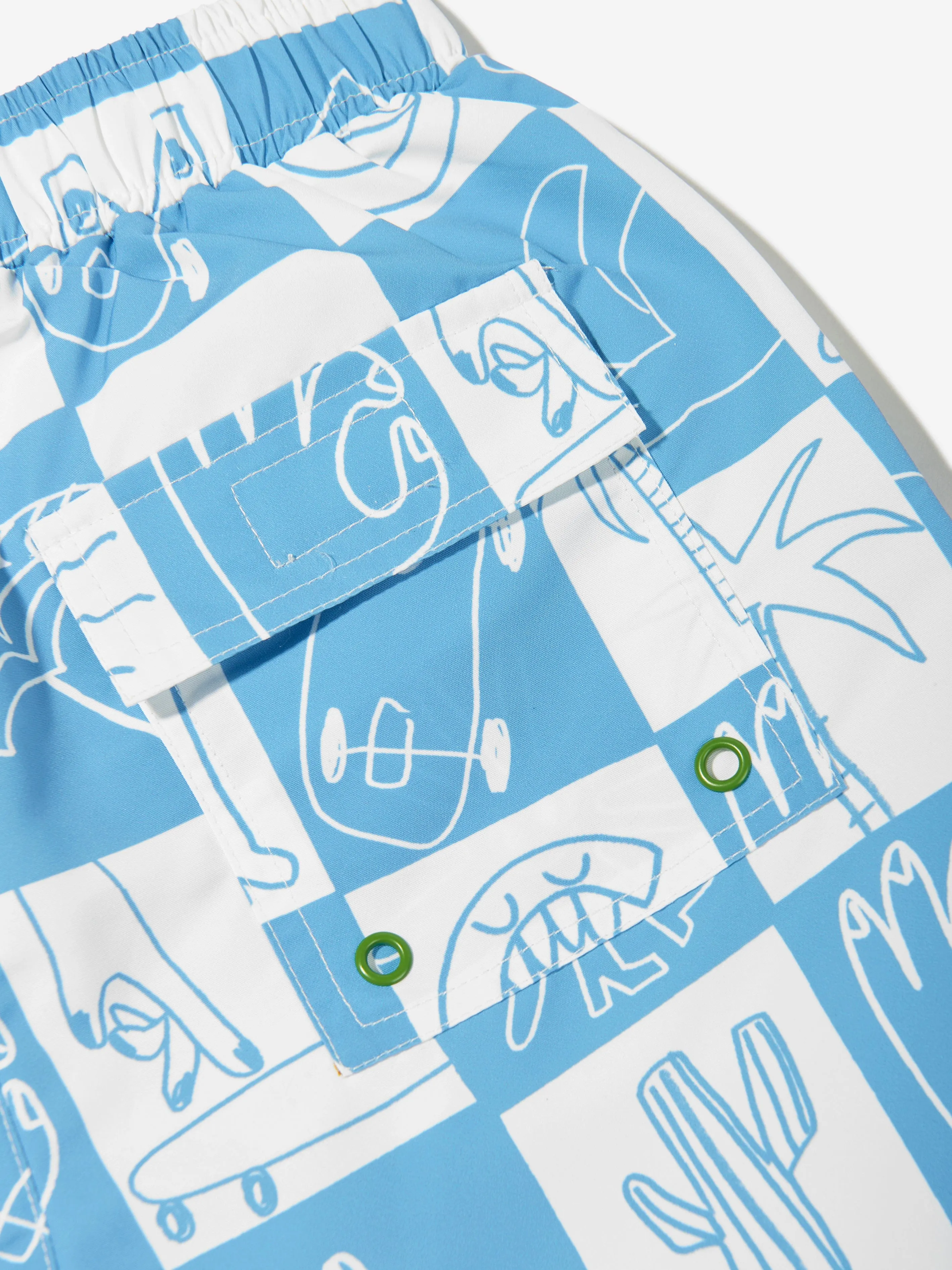 Badehorts für Jungen mit Logo in Blau