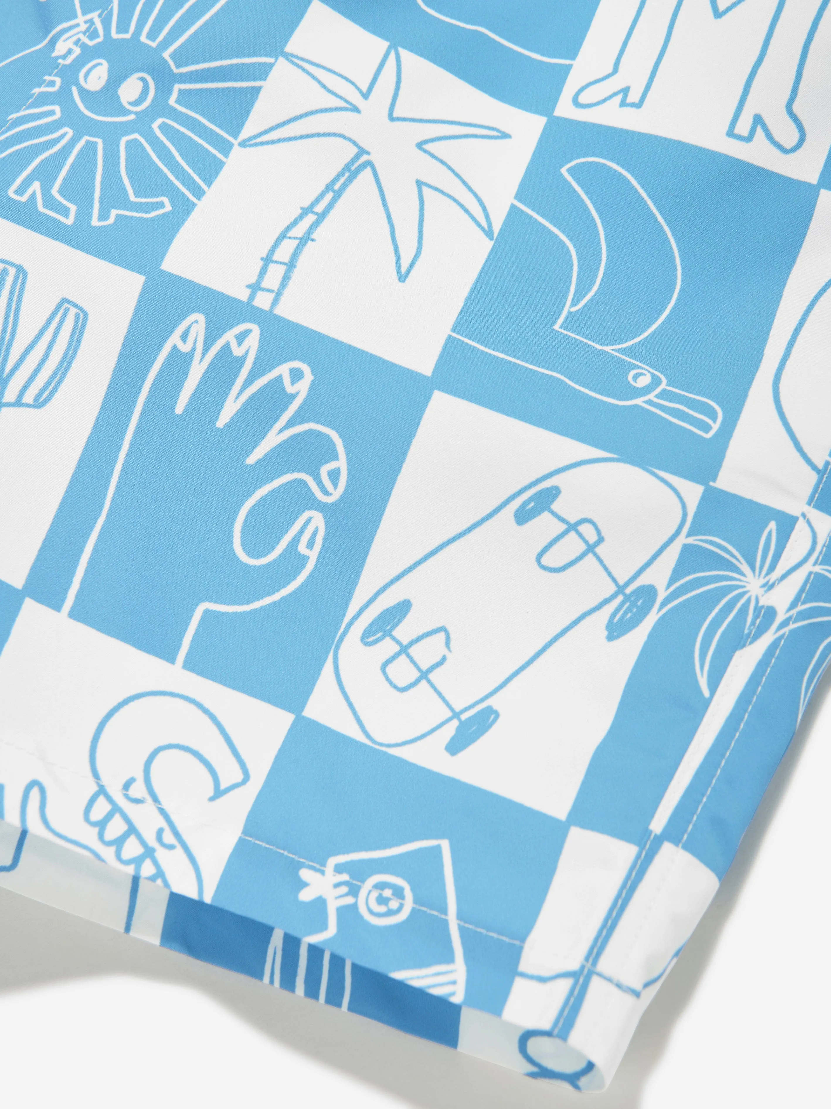 Badehorts für Jungen mit Logo in Blau