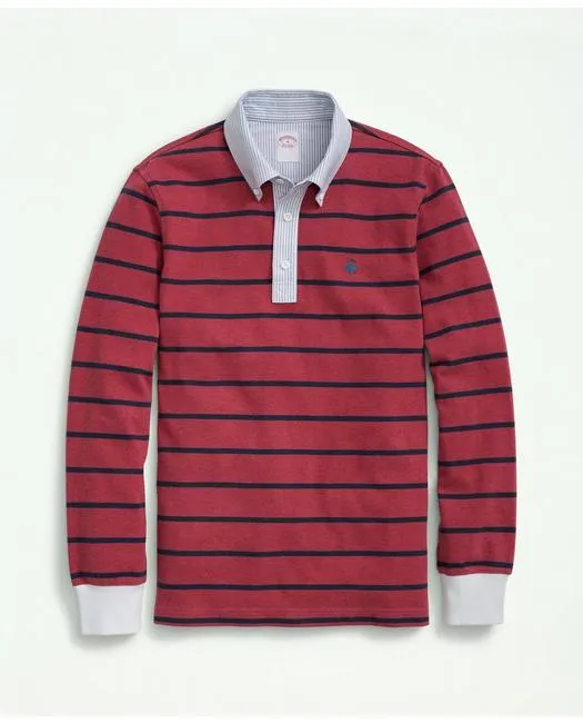 Brooks Brothers Herren Rugby-Shirt aus Baumwolle mit Streifen in Pink/Blau für große und große Größen Brooks Brothers