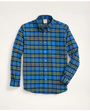 Brooks Brothers Herren Madison Relaxed-Fit Portugiesisches Flanellhemd Blau/Grün Brooks Brothers