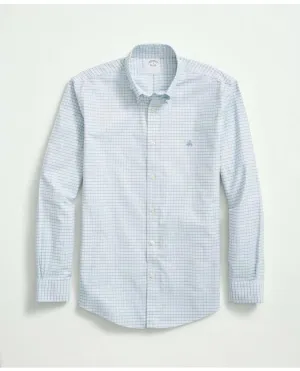 Brooks Brothers Herren Hemd mit Knopfleiste, Bügelfrei, Stretch, Oxford, Aqua Brooks Brothers