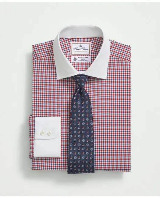 Brooks Brothers Herren X Thomas Mason Baumwoll-Popeline Englischer Kragen Rot Brooks Brothers