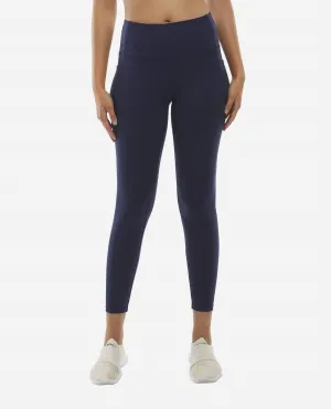 Bürstierte 7/8-Leggings in Dunkelblau