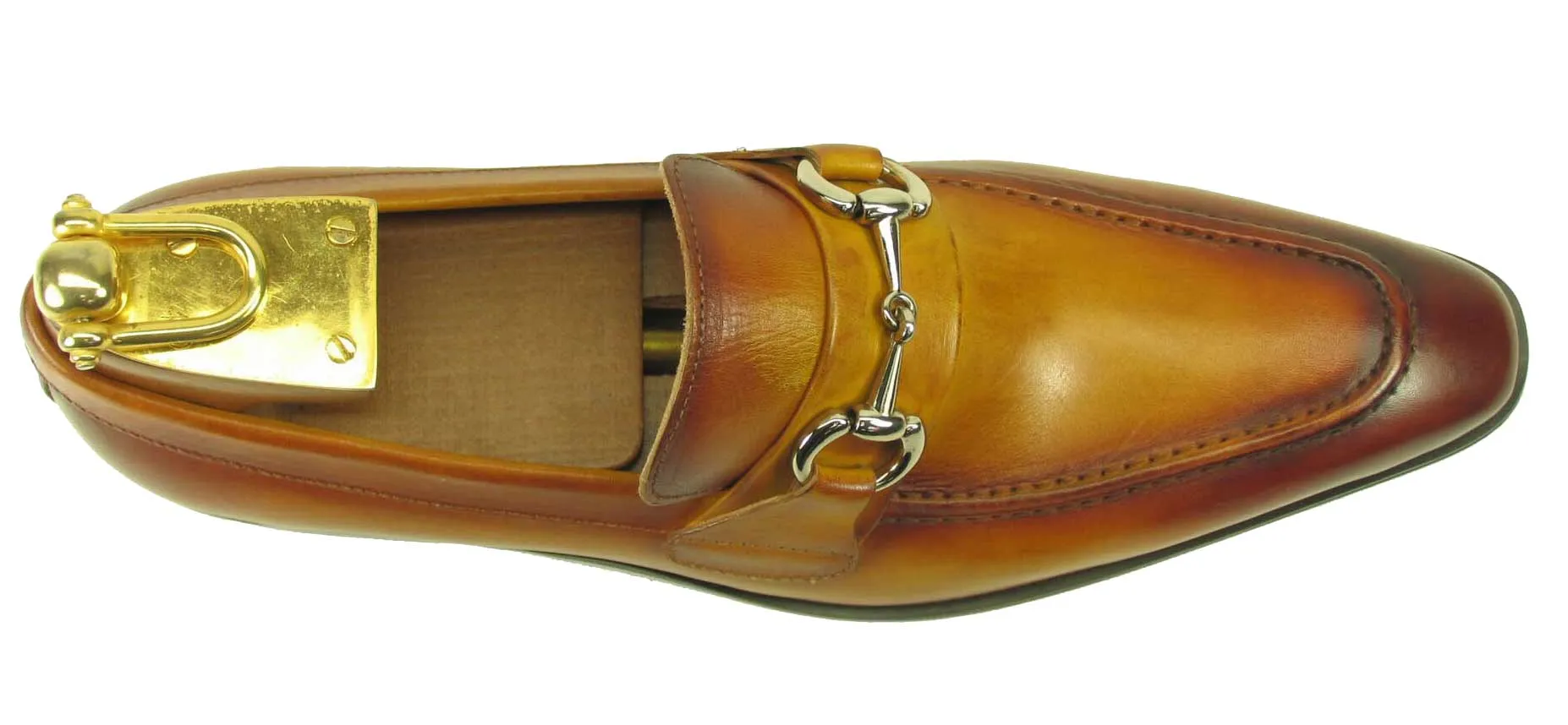Glattes Kalbsleder-Schlüpfer Cognac