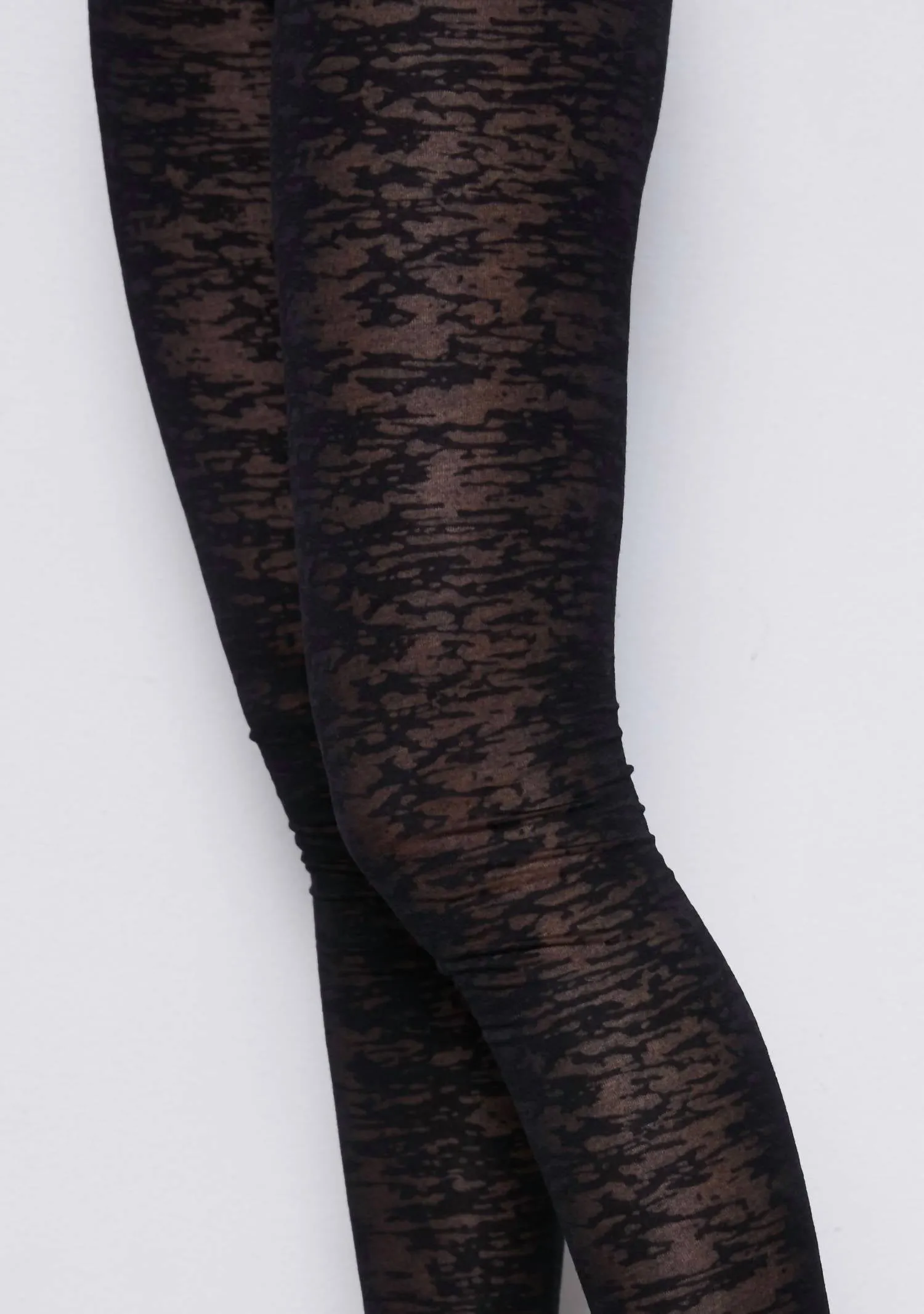 Ausgebrannte Leggings in Schwarz und Grau Ausgebrannt