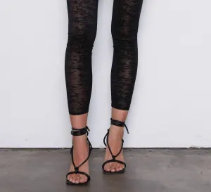 Ausgebrannte Leggings in Schwarz und Grau Ausgebrannt