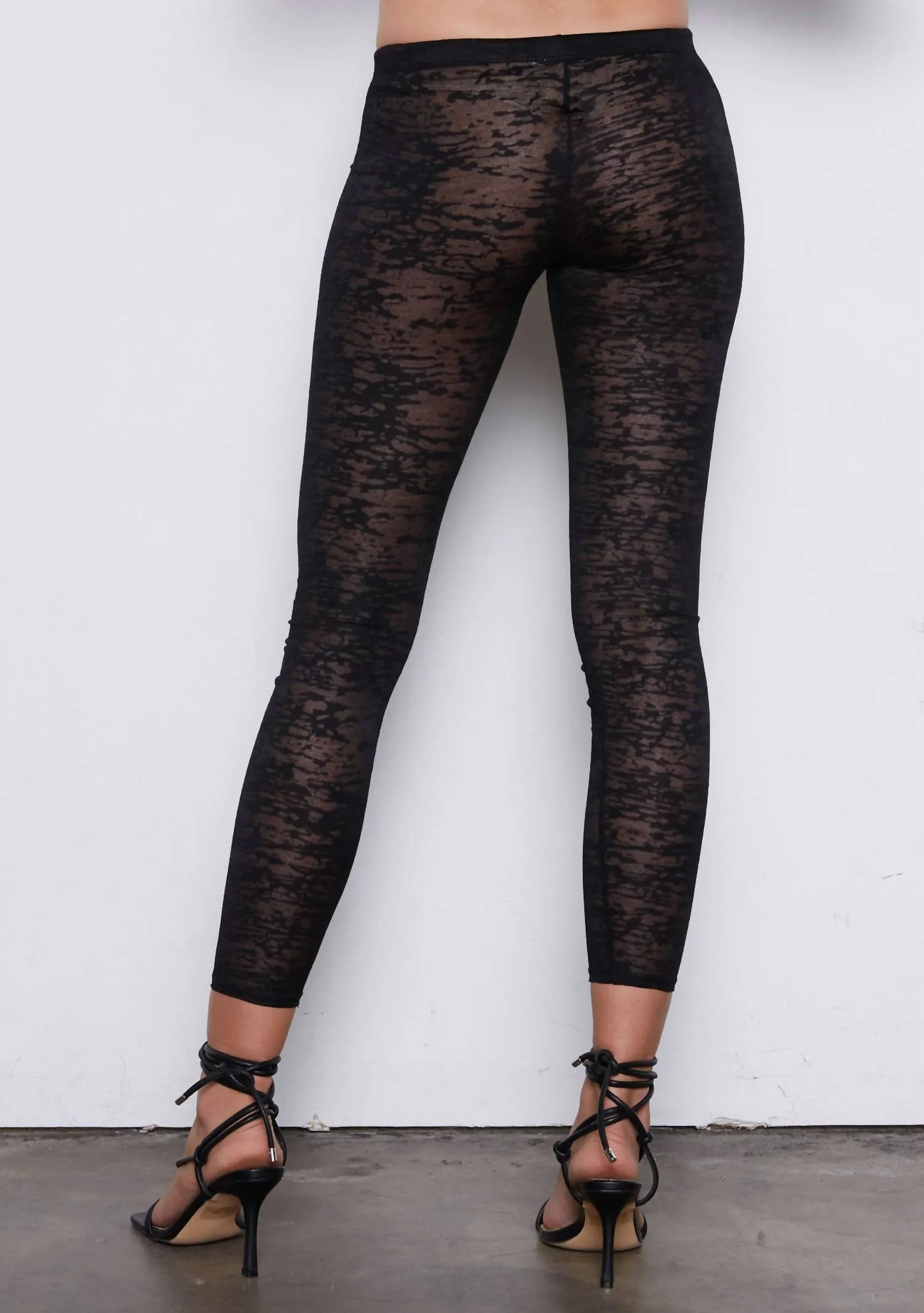 Ausgebrannte Leggings in Schwarz und Grau Ausgebrannt
