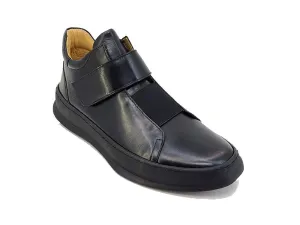 Kalbsleder High-Top-Sneaker Schwarz