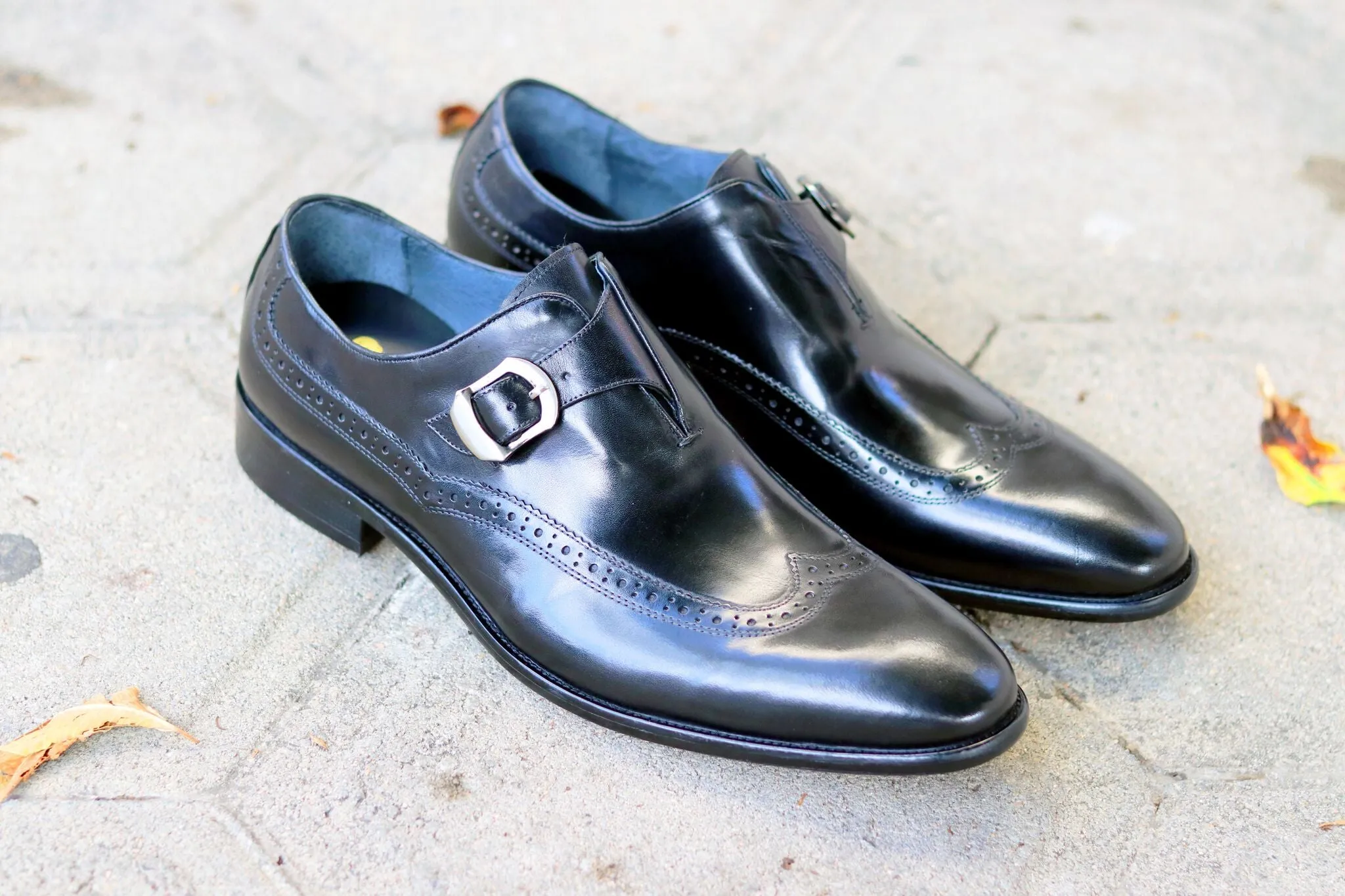Schwarzer Monkstrap-Schuh aus Kalbsleder