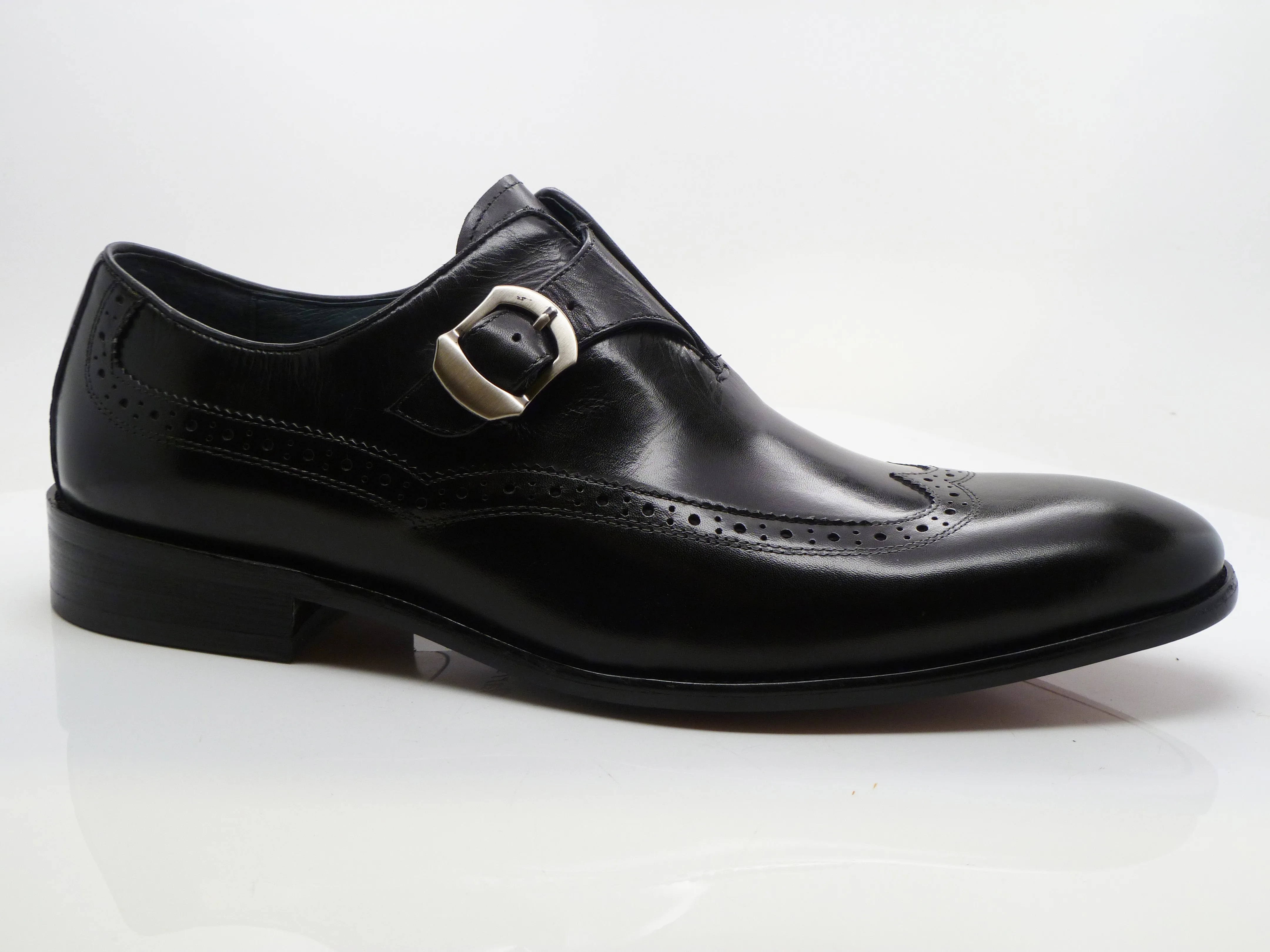 Schwarzer Monkstrap-Schuh aus Kalbsleder