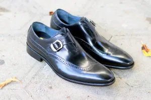 Schwarzer Monkstrap-Schuh aus Kalbsleder