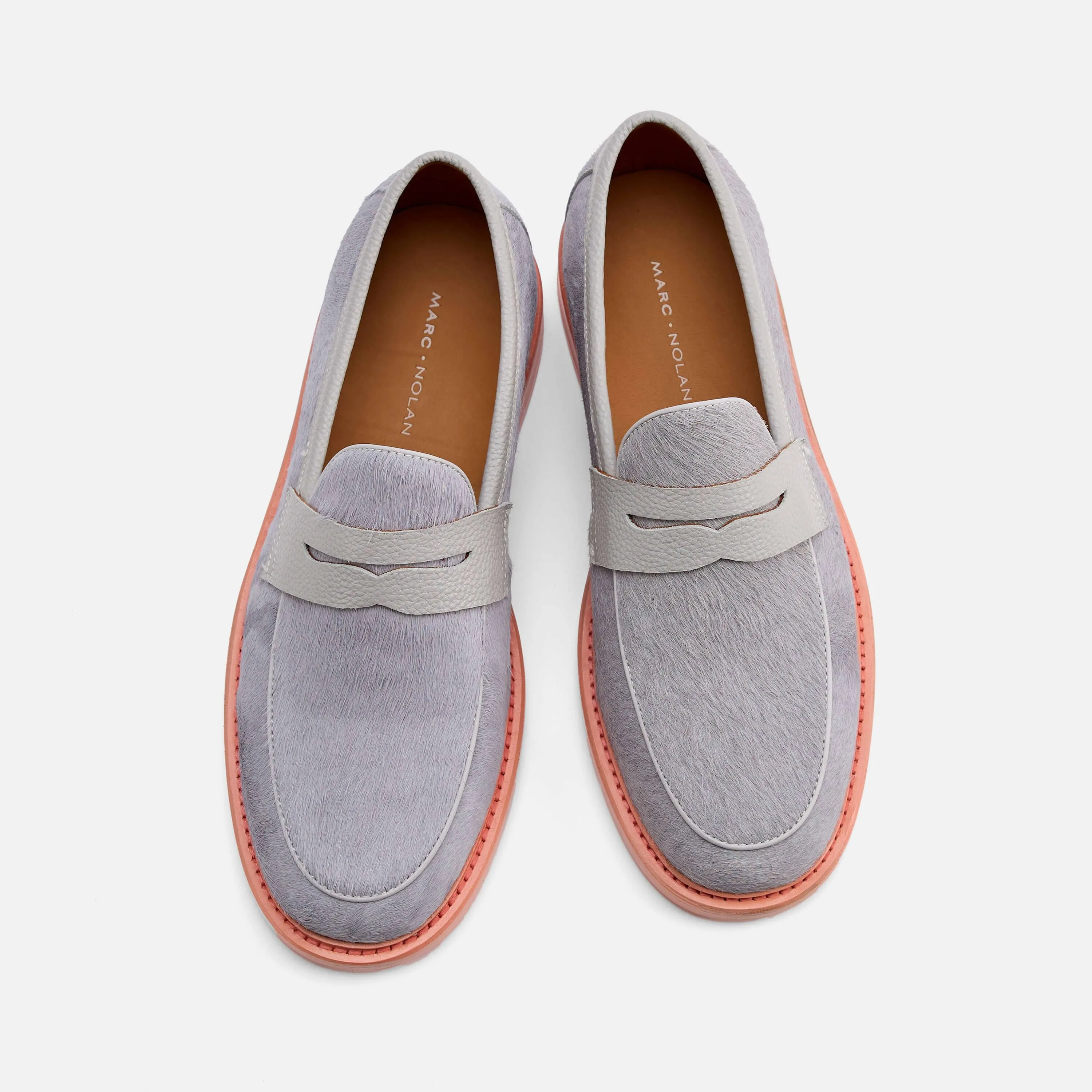 Calum Graue Leder-Penny-Loafer