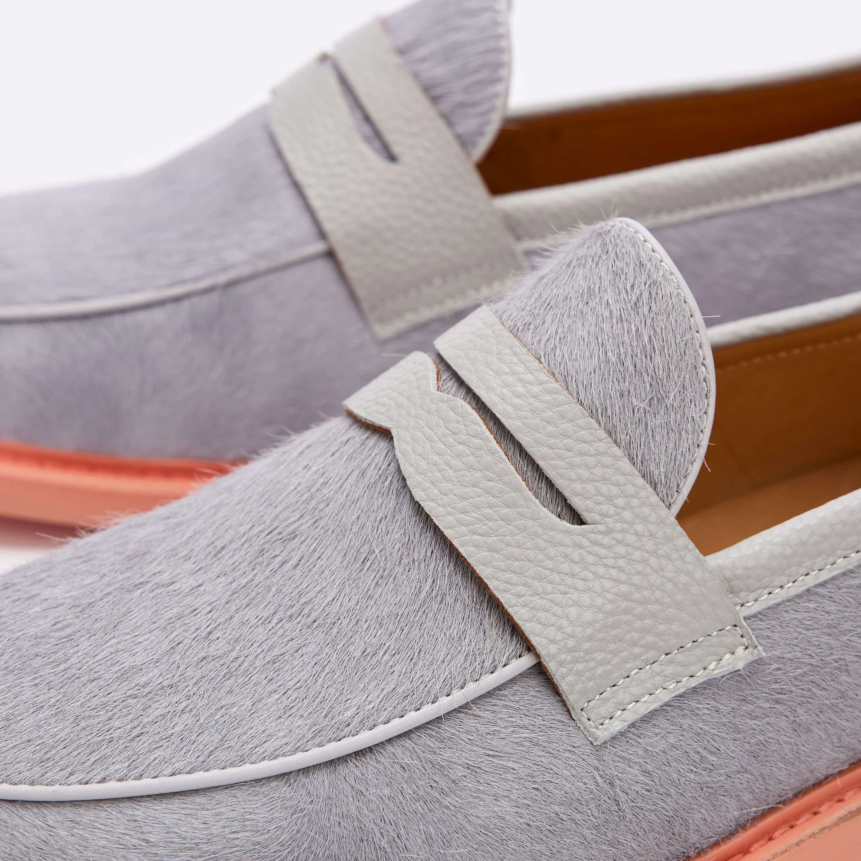 Calum Graue Leder-Penny-Loafer