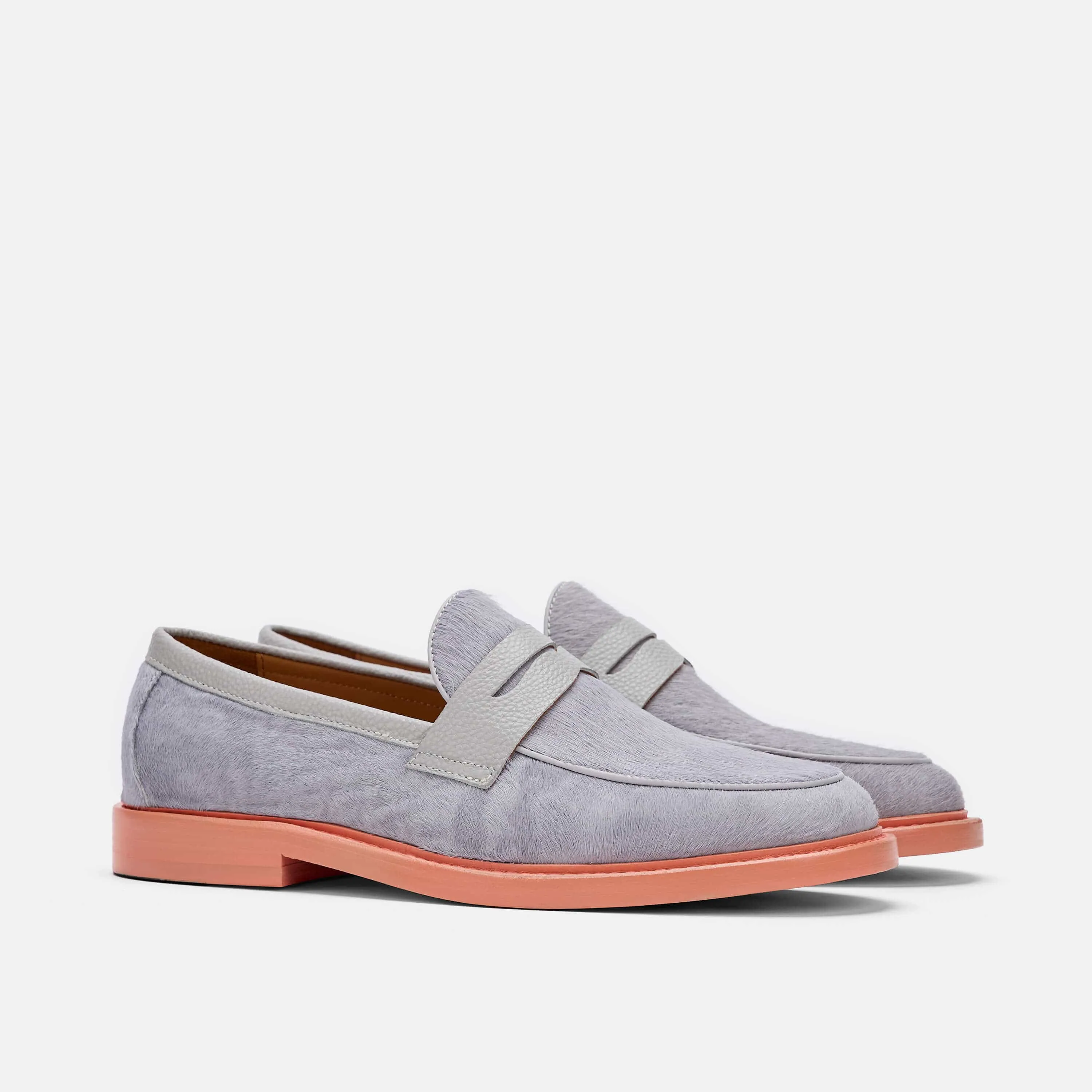 Calum Graue Leder-Penny-Loafer