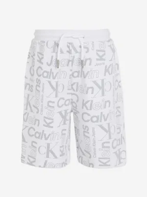 Calvin Klein Jungen Institutional CK Logo Shorts in Weiß