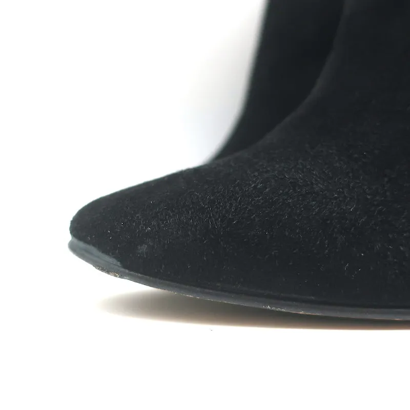 Chloe Stiefeletten Schwarz Wildleder Größe 41 High Heel Booties