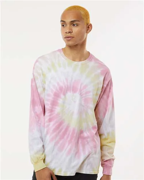 Colortone 2000 Langarm-T-Shirt im Tie-Dye-Look