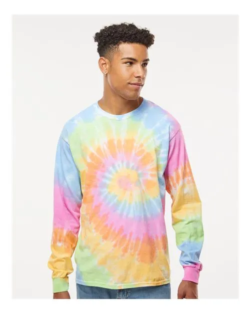 Colortone 2000 Langarm-T-Shirt im Tie-Dye-Look