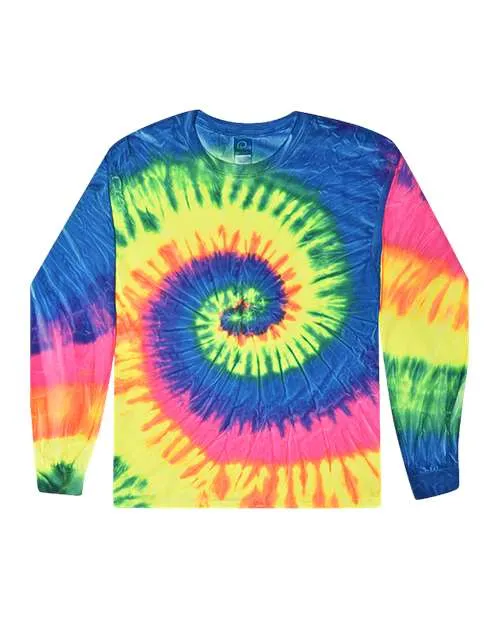 Colortone 2000 Langarm-T-Shirt im Tie-Dye-Look