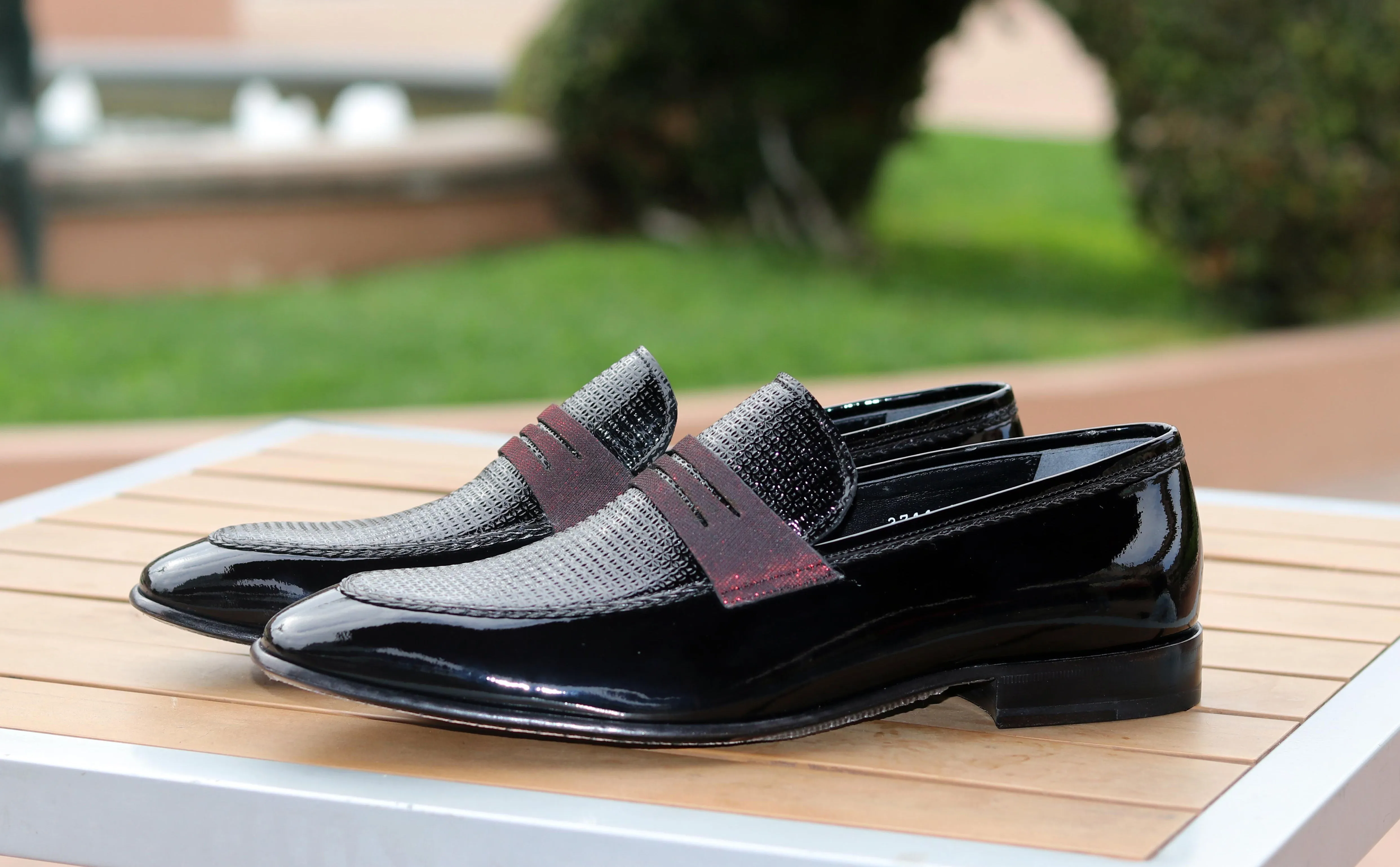 Corrente Lackleder Penny Loafer Schwarz