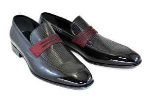 Corrente Lackleder Penny Loafer Schwarz