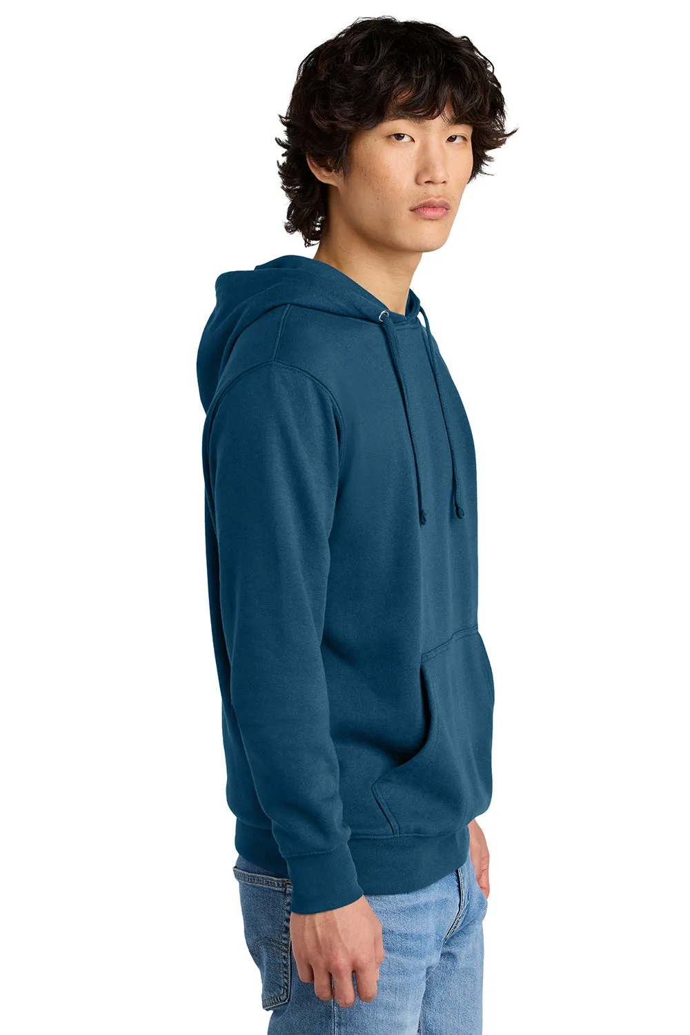District Herren Sehr Wichtiger Fleece Kapuzenpullover Hoodie mit Kangaroo-Tasche - Neptunblau