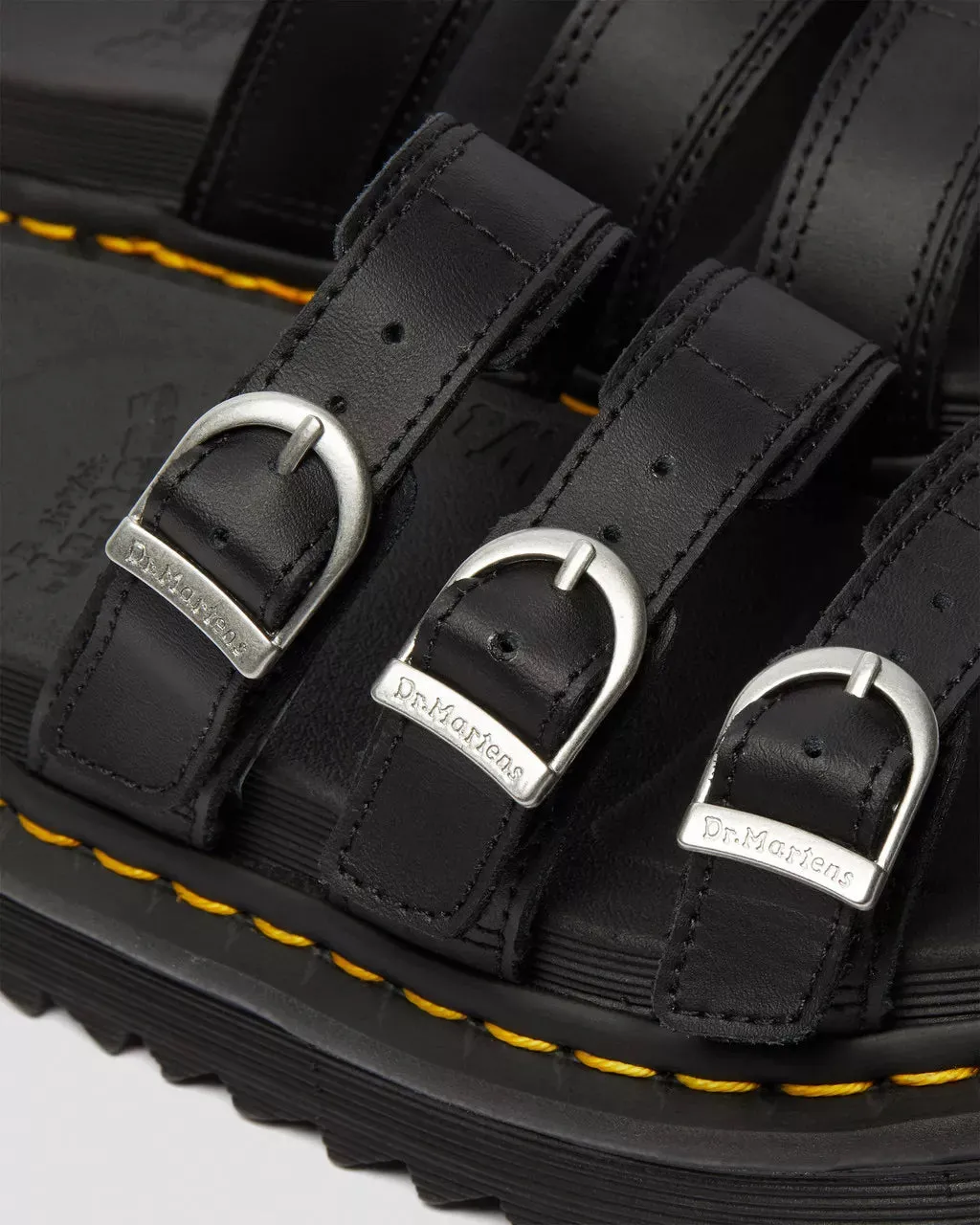 Dr. Martens Schuhe Blaire Slide Ledersandalen in Schwarz