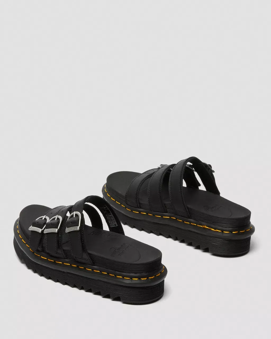 Dr. Martens Schuhe Blaire Slide Ledersandalen in Schwarz
