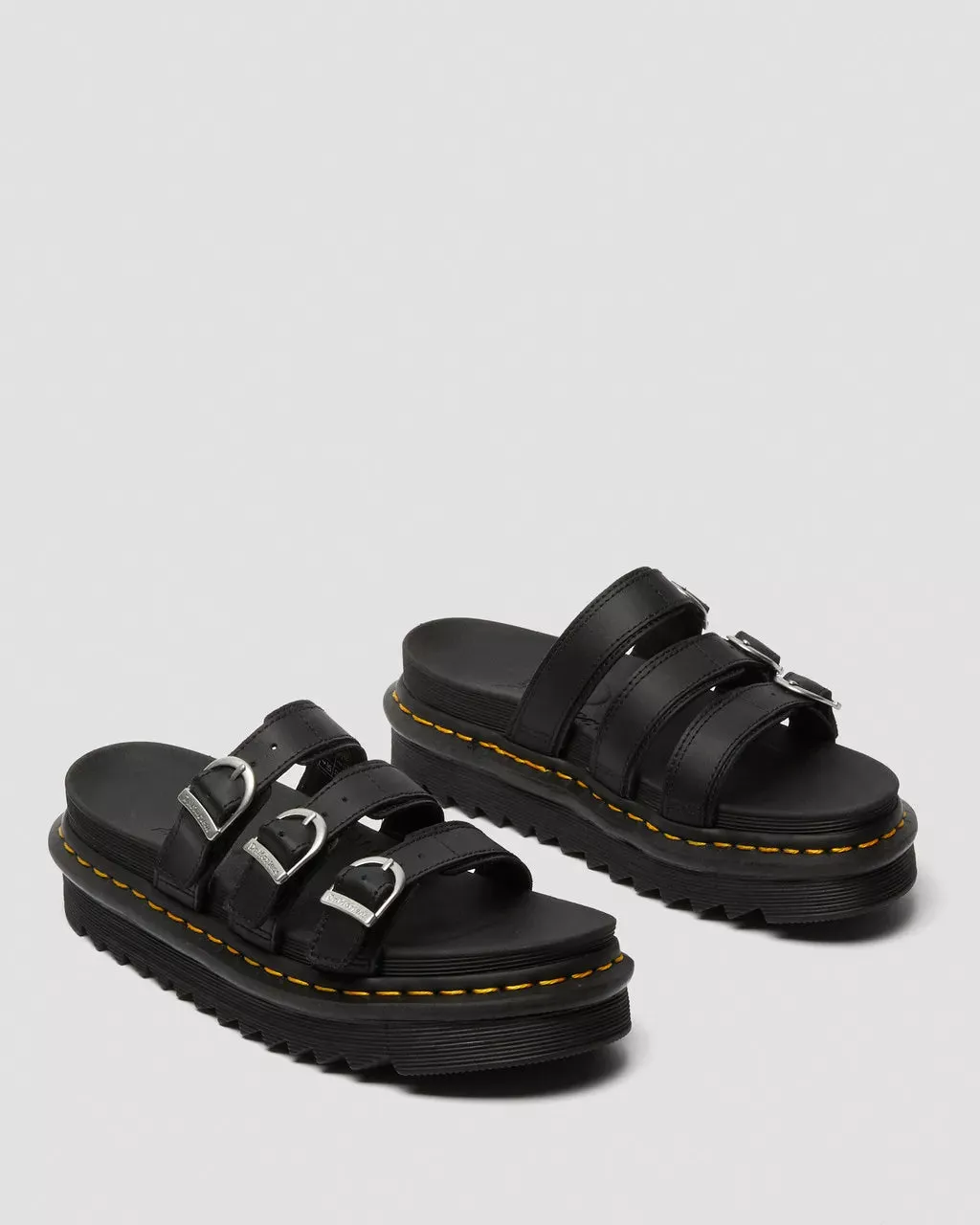 Dr. Martens Schuhe Blaire Slide Ledersandalen in Schwarz
