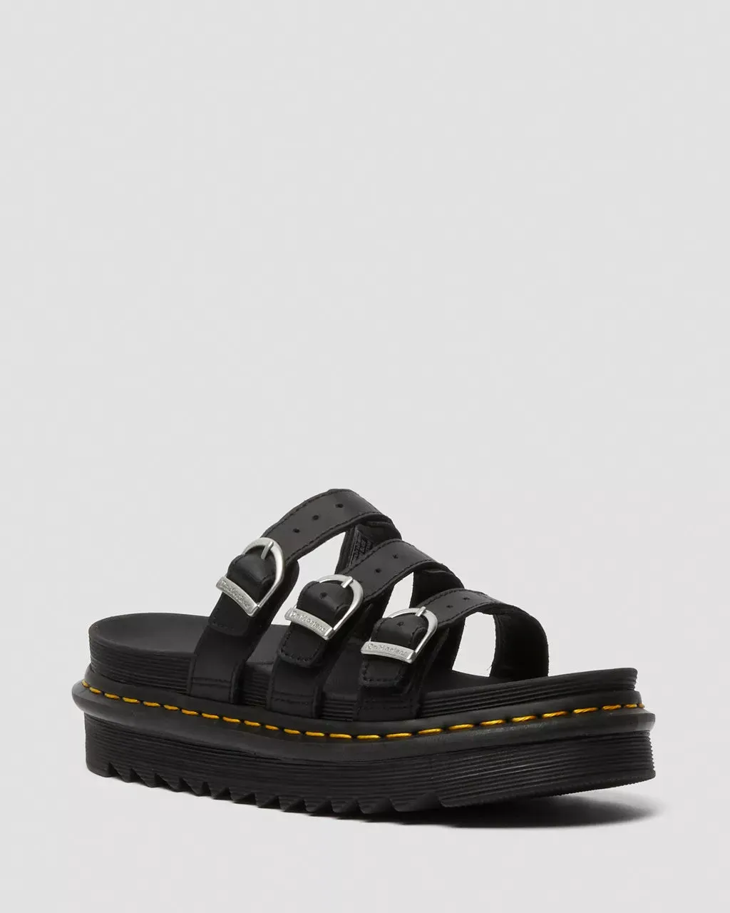 Dr. Martens Schuhe Blaire Slide Ledersandalen in Schwarz