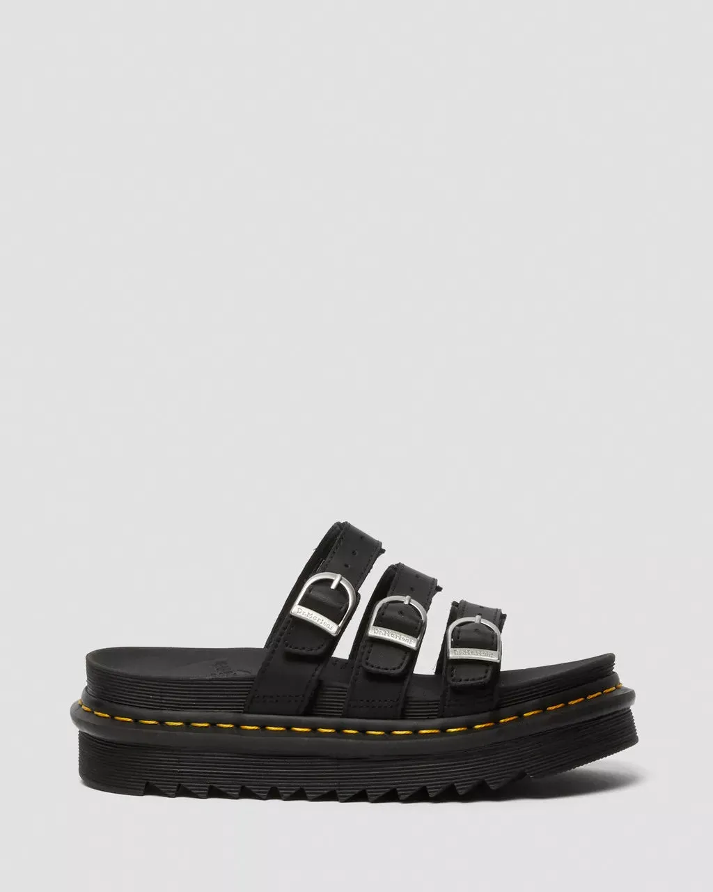 Dr. Martens Schuhe Blaire Slide Ledersandalen in Schwarz
