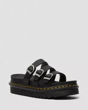 Dr. Martens Schuhe Blaire Slide Ledersandalen in Schwarz