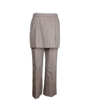 Dries Van Noten Pinella Karo drapiertes Panel gerade Bein Hose in Braun Wolle