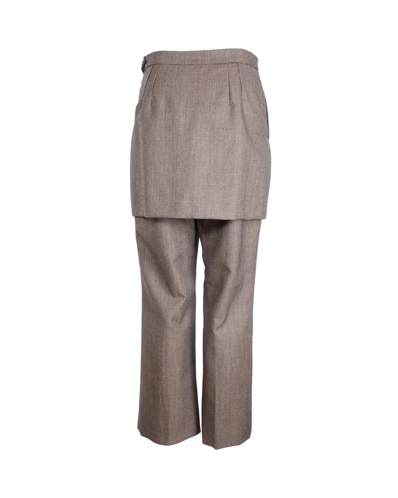Dries Van Noten Pinella Karo drapiertes Panel gerade Bein Hose in Braun Wolle