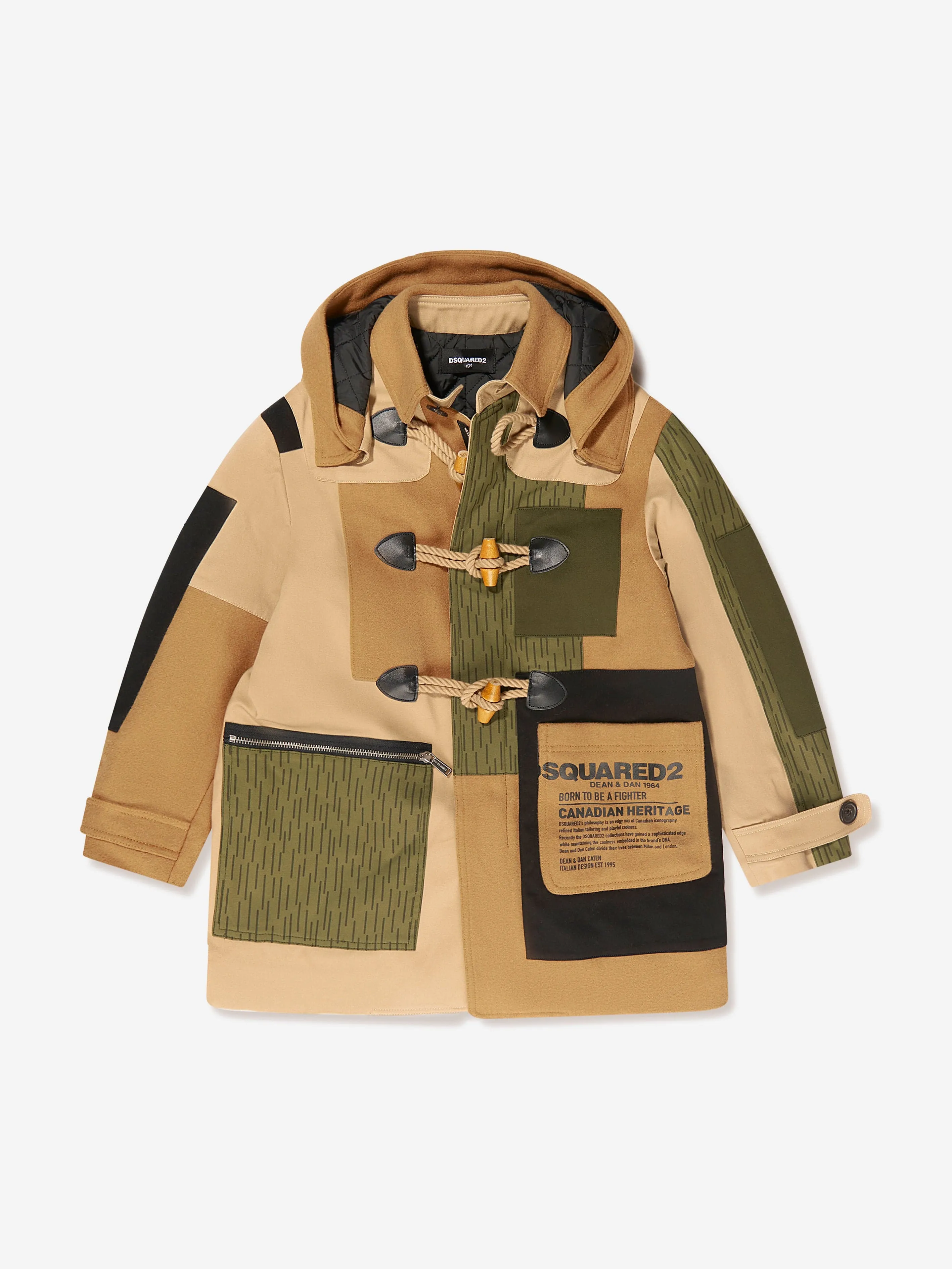 Dsquared2 Jungen Patch Kapuzen-Dufflecoat
