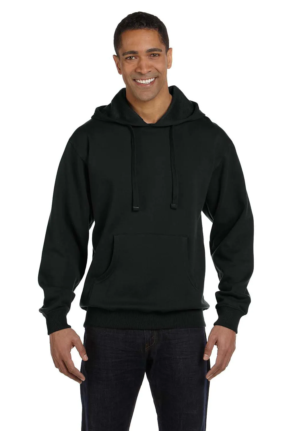 Econscious Herren Kapuzenpullover Hoodie mit Kangaroo-Tasche - Schwarz