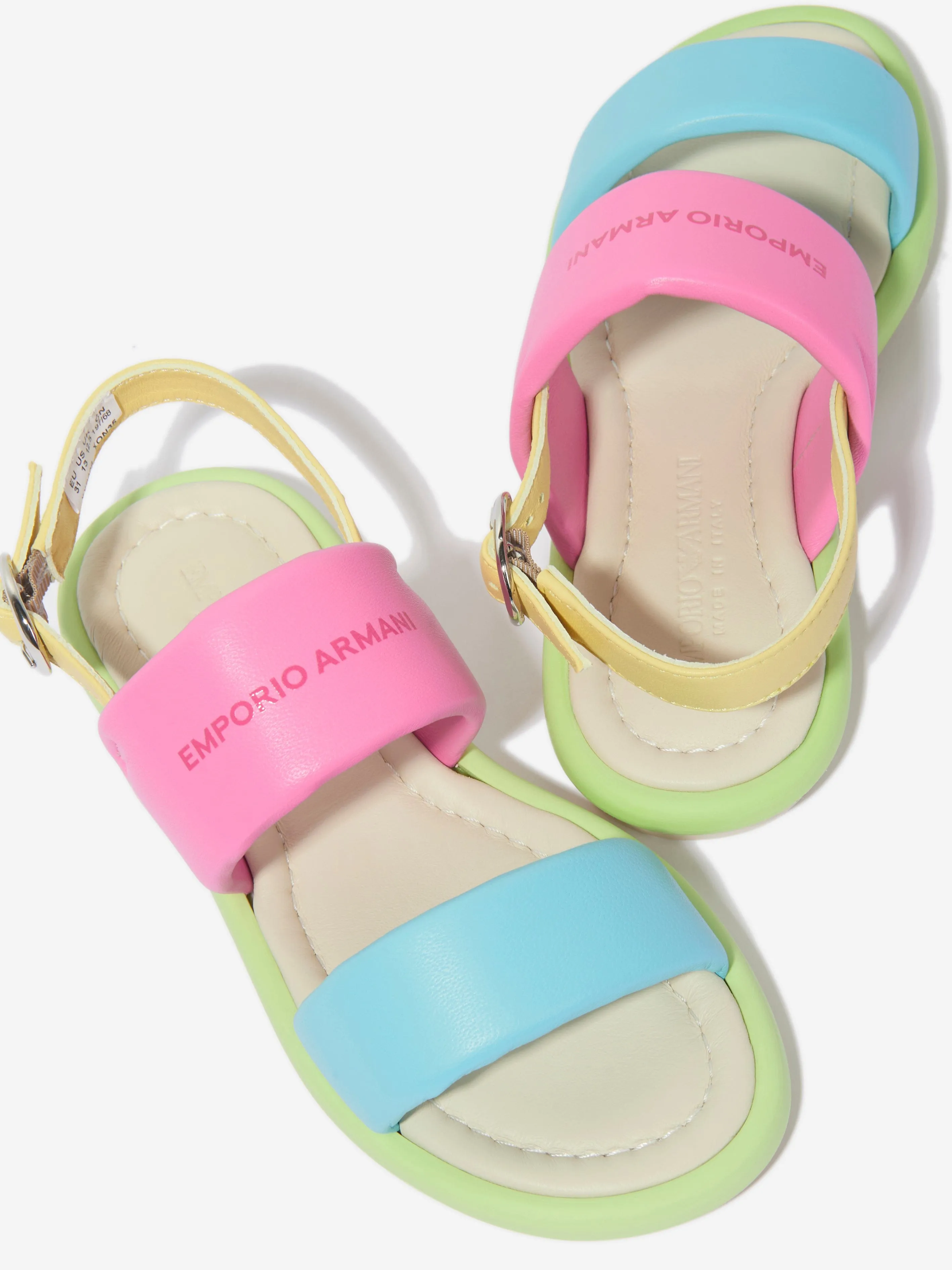Emporio Armani Mädchen Leder Sandalen in Mehrfarben