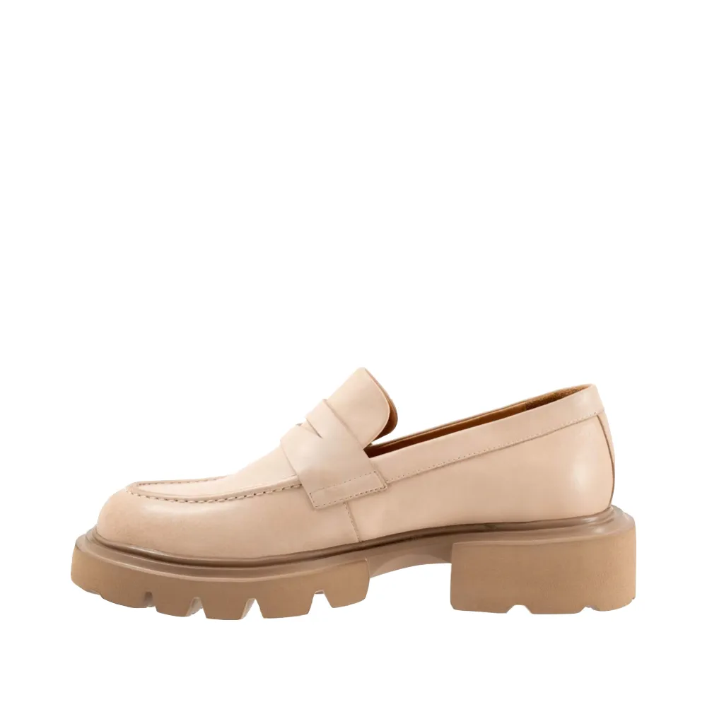 EOS Footwear Damen Ade Penny Leder-Loafer in Birken-Beige