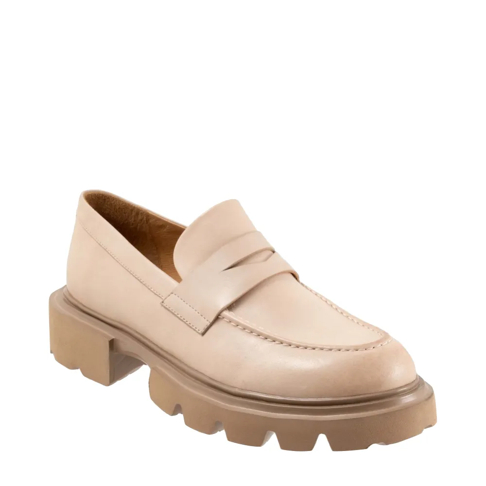 EOS Footwear Damen Ade Penny Leder-Loafer in Birken-Beige