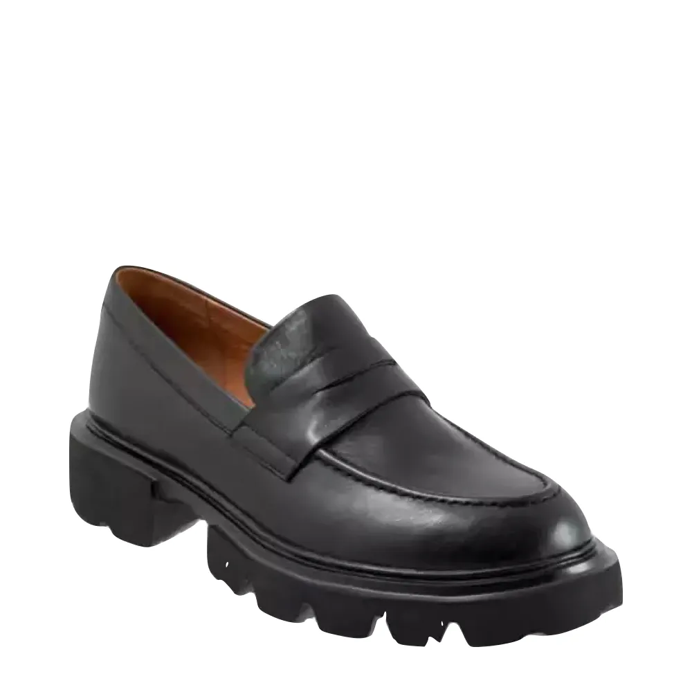 EOS Footwear Damen Ade Penny Leder-Loafer in Schwarz