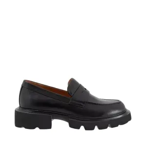 EOS Footwear Damen Ade Penny Leder-Loafer in Schwarz