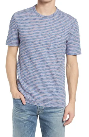 Faherty | Kurzärmeliges Indigo-T-Shirt mit Tasche