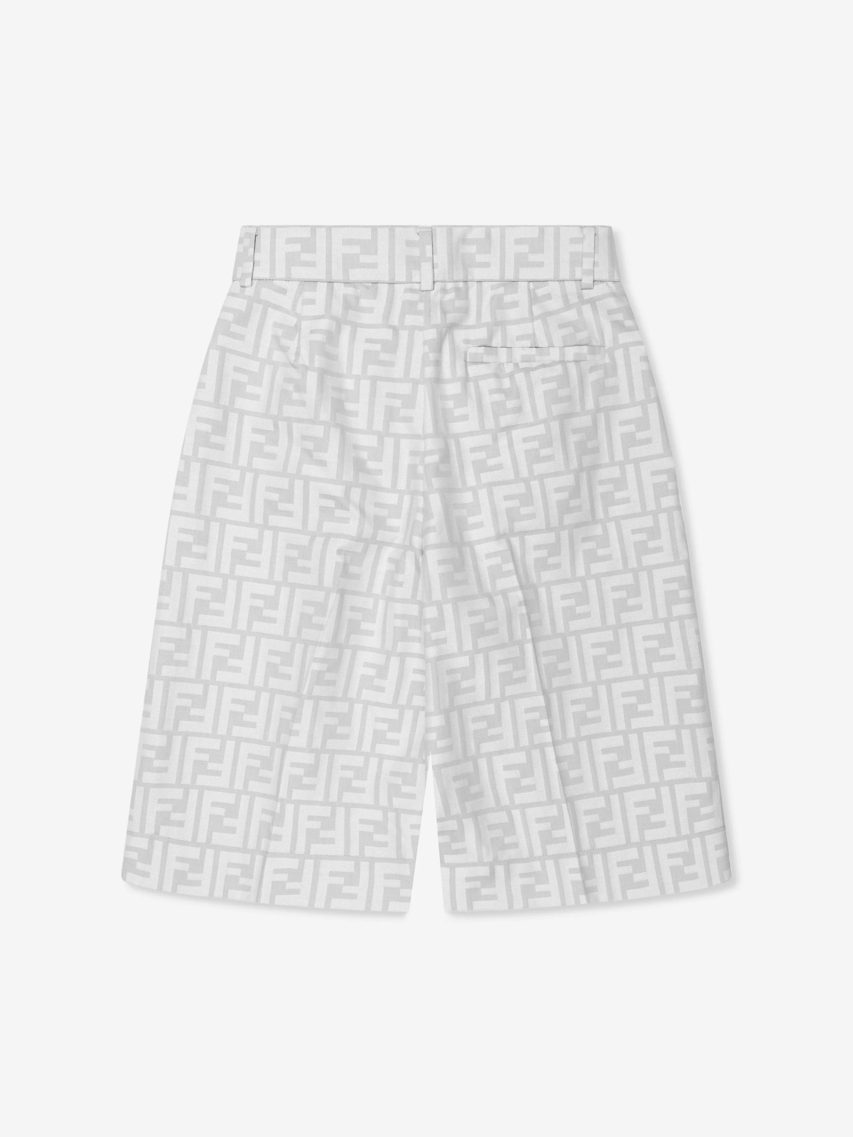 Fendi Boys FF Logo Shorts in Grau