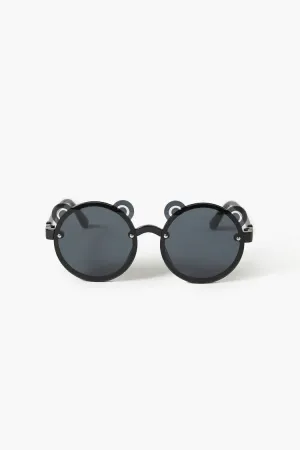Forever 21 Mädchen Runde Bären-Sonnenbrille (Kinder) Schwarz Forever 21