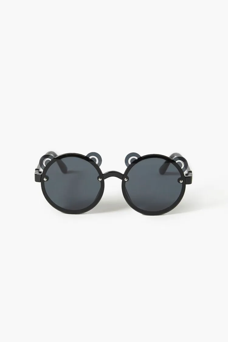 Forever 21 Mädchen Runde Bären-Sonnenbrille (Kinder) Schwarz Forever 21