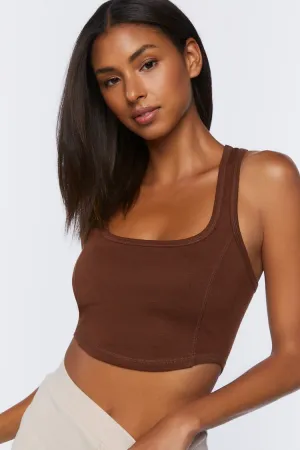 Forever 21 Damen Racerback Lounge Crop Top Braun Forever 21